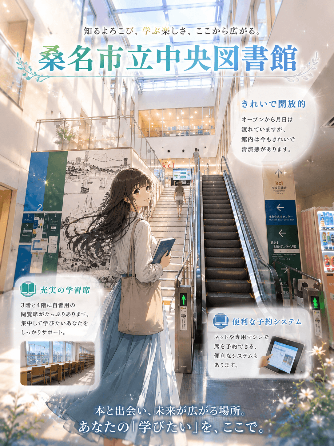 桑名市立中央図書館のイメージ